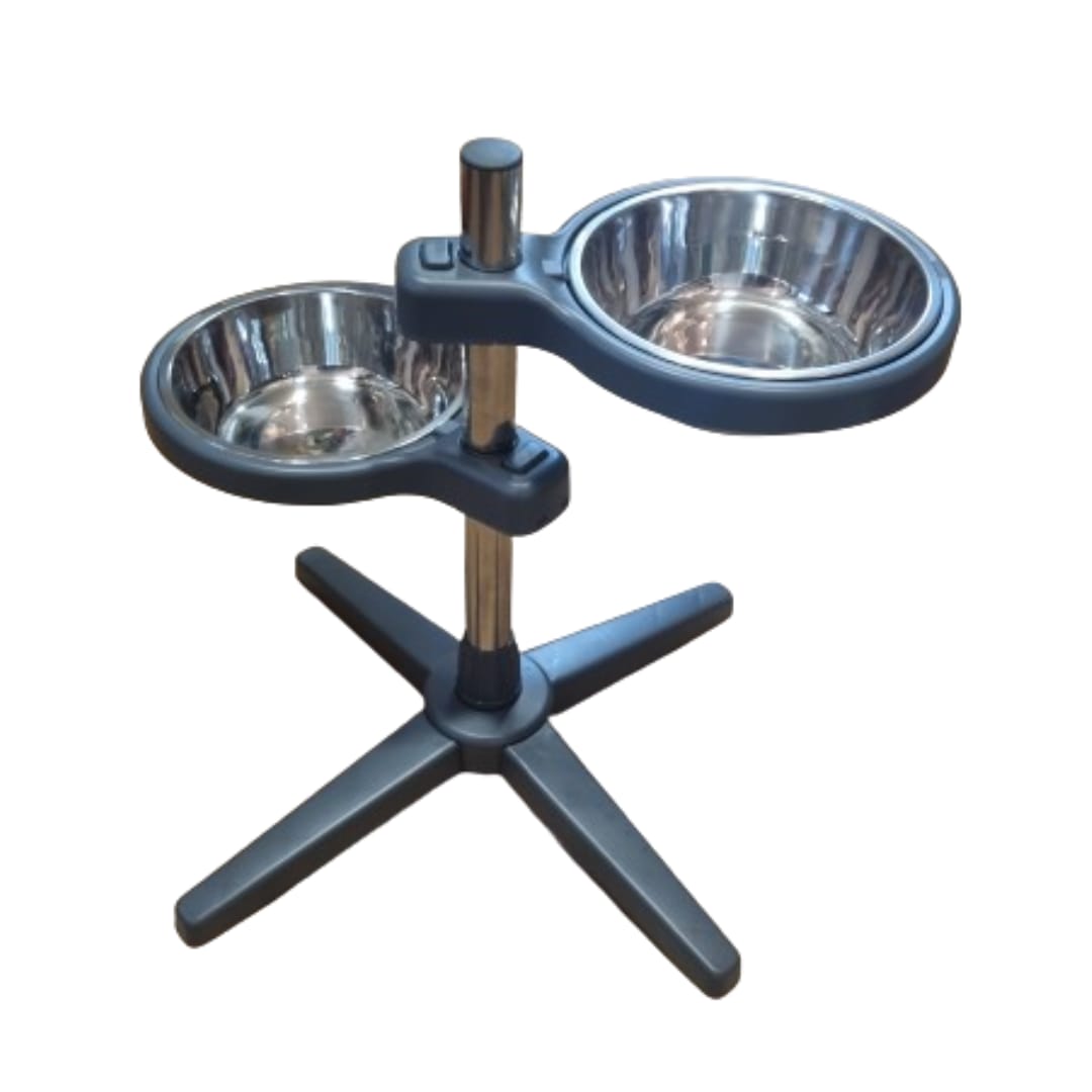 Comedero Bebedero Plato Elevado Regulable Para Perros Y Gatos