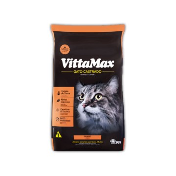 Alimento para Gato Castrado Vittamax Sabor Salmón 10,1 Kg + Regalo