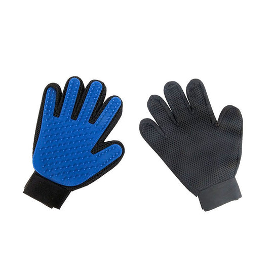 Peine Guante de Goma Azul