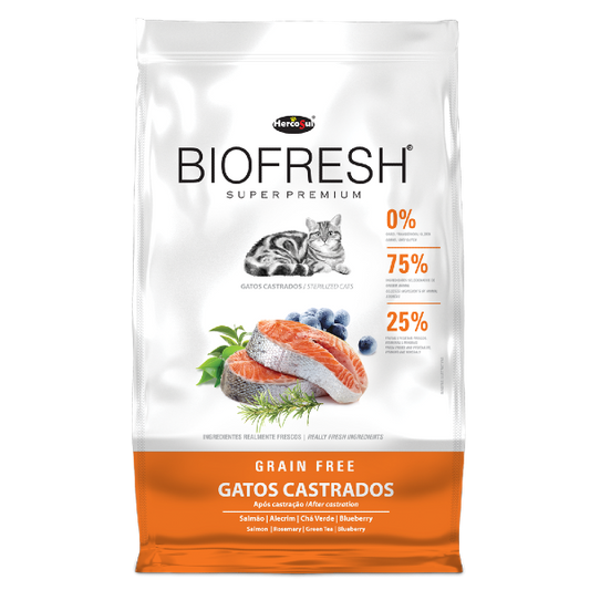 Alimento Biofresh Super Premium Gato Castrado Sabor a Salmón - Nutrición Especializada y Sabor Irresistible