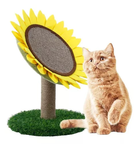 Rascador para Gato con forma de Girasol - Compacto, Duradero y Fácil de Armar