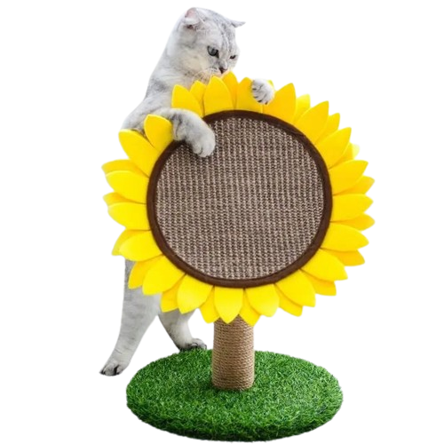 Rascador para Gato con forma de Girasol - Compacto, Duradero y Fácil de Armar